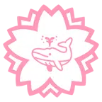 fiore bianco + balena che spruzza acqua