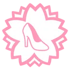 fiore bianco + scarpa con il tacco