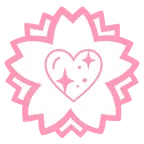 fiore bianco + cuore che luccica