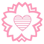 fiore bianco + cuore blu