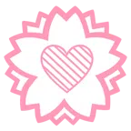 fiore bianco + cuore verde