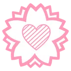 fiore bianco + cuore viola