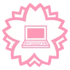 fiore bianco + computer portatile