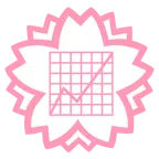 fiore bianco + grafico con andamento positivo