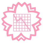 fiore bianco + grafico con andamento negativo