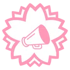 fiore bianco + megafono