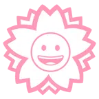 fiore bianco + faccina con un gran sorriso