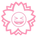 fiore bianco + sorriso a bocca aperta con occhi chiusi