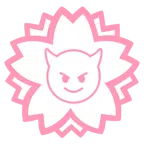 fiore bianco + faccina con sorriso e corna