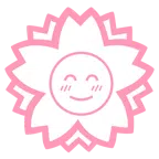 fiore bianco + faccina con occhi sorridenti