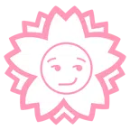 fiore bianco + faccina con sorrisetto