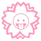 fiore bianco + faccina che mostra la lingua