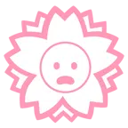 fiore bianco + faccina imbronciata con bocca aperta