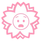 fiore bianco + faccina angosciata