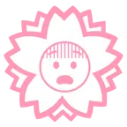 fiore bianco + faccina impaurita