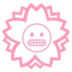 fiore bianco + faccina con smorfia