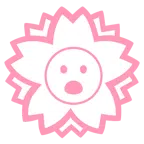 fiore bianco + faccina con bocca aperta