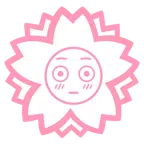 fiore bianco + faccina imbarazzata