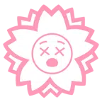 fiore bianco + faccina frastornata