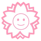 fiore bianco + faccina con sorriso accennato