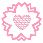 fiore bianco + cuore marrone