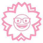 fiore bianco + faccina nerd