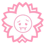 fiore bianco + faccina nauseata