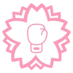 fiore bianco + guantone da pugilato
