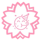 fiore bianco + faccina che festeggia