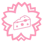 fiore bianco + fetta di formaggio