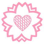 fiore bianco + cuore arancione