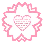 fiore bianco + cuore azzurro