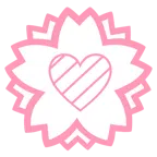 fiore bianco + cuore rosa