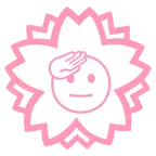 fiore bianco + faccina che fa il saluto