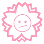 fiore bianco + faccina perplessa