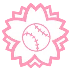 fiore bianco + palla da baseball