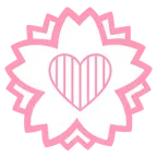 fiore bianco + cuore rosso