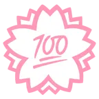 100 punti + fiore bianco