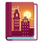 Bücherstapel + Sonnenuntergang in der Stadt