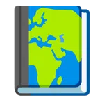 Bücherstapel + Globus mit Europa und Afrika