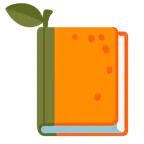 Bücherstapel + Mandarine