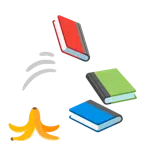 Bücherstapel + Banane