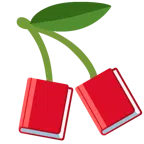 Bücherstapel + Kirschen