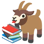 Bücherstapel + Ziege