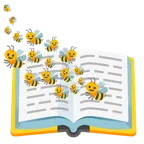 Bücherstapel + Biene