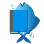 Bücherstapel + Fisch