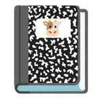 Bücherstapel + Kuhgesicht