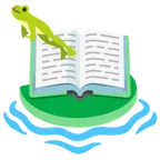 Bücherstapel + Frosch