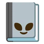 Bücherstapel + Außerirdischer