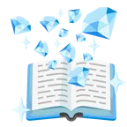 Bücherstapel + Edelstein